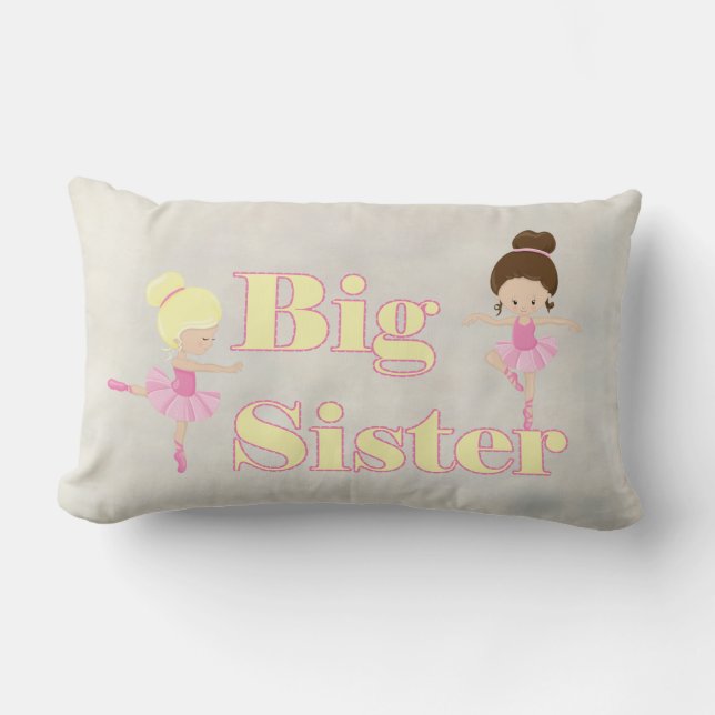 Big Sister Dancing Ballerina Lumbar Cushion (Front)
