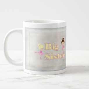 Big Sister Dancing Ballerina Sibling Large Coffee Mug