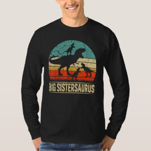 Big Sister Dinosaur T Rex Big Sistersaurus 3 Kids T-Shirt