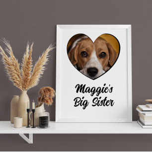 Big sister dog personalised photo poster