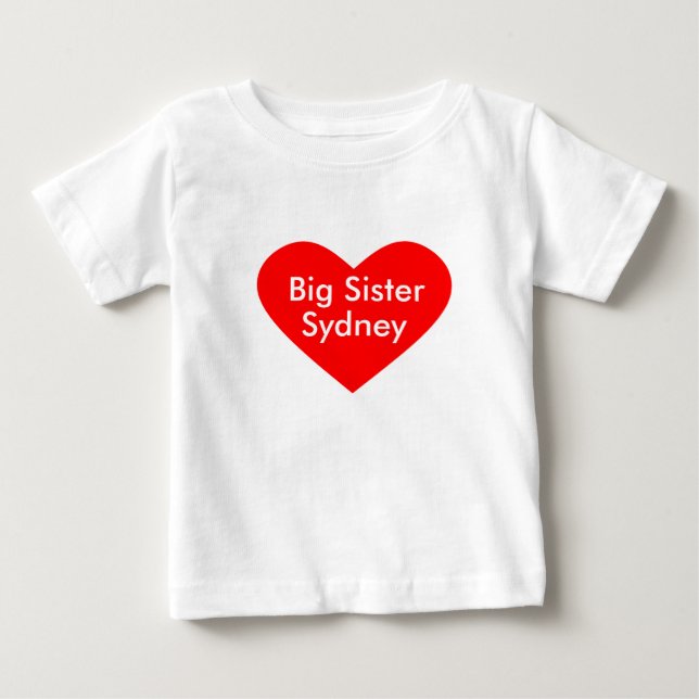 Big Sister Dress Personalise with Name Baby T-Shirt (Front)
