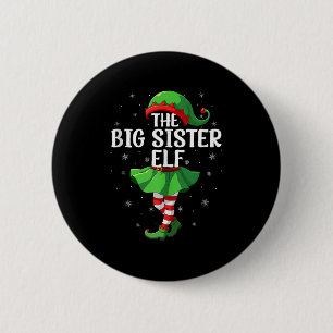 Big Sister Elf Christmas Girls Women Elf Squad Xma 6 Cm Round Badge