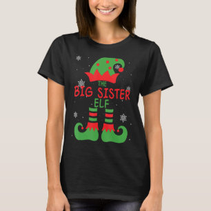 Big Sister Elf Family Matching Group Christmas Out T-Shirt