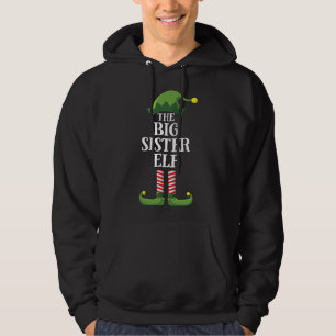 Big Sister Elf Matching Family Christmas Party Hoodie