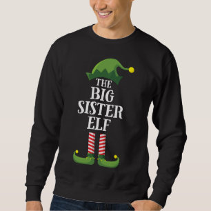 Big Sister Elf Matching Family Christmas Party Sweatshirt