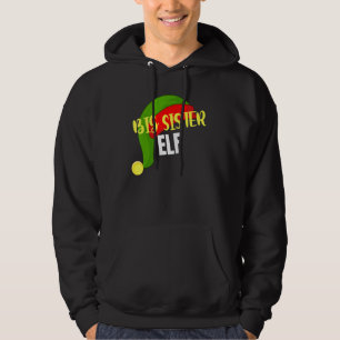 Big Sister Elf Matching Family Group Christmas Par Hoodie
