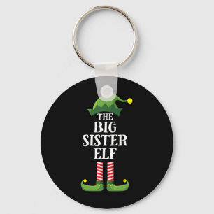 Big Sister Elf Matching Family Group Christmas Par Key Ring