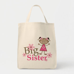 Big Sister Ethnic Stick Figure Girl Tote Bag