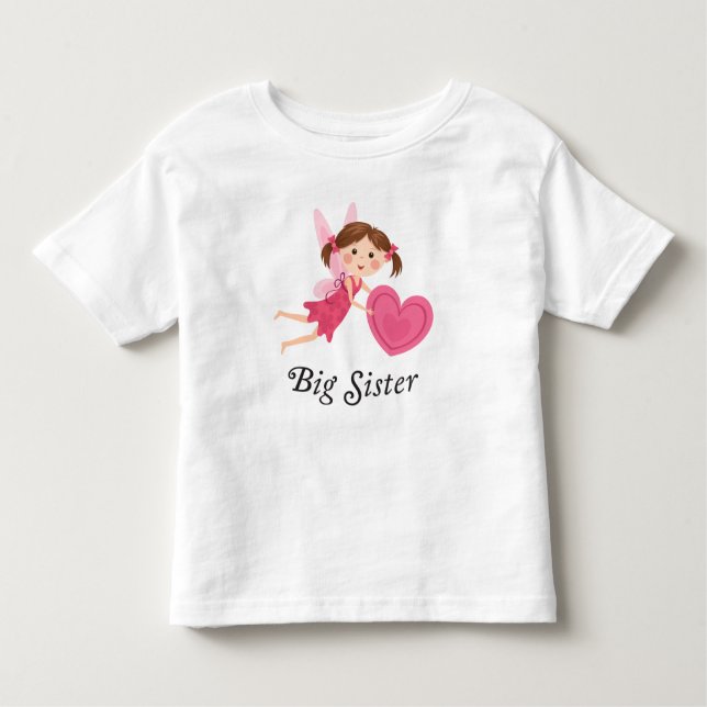 Big sister fairy with love heart t-shirt (Front)