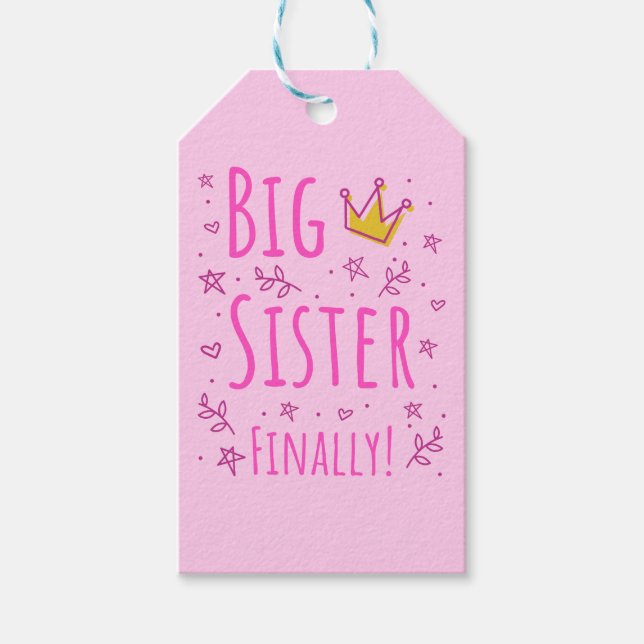 Big Sister Finally III Gift Tags (Front)