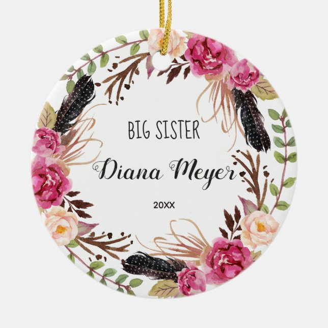 Big Sister First Christmas Ornament (Front)