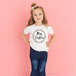 Big Sister Floral Wreath Girls' T-Shirt
