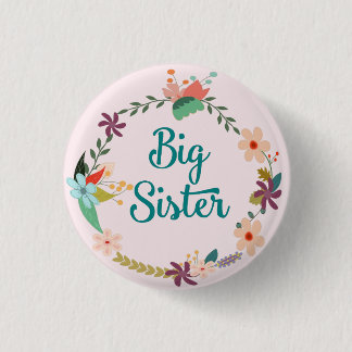 Big Sister Floral Wreath Pin