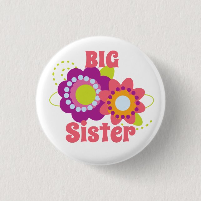 Big Sister Flower  3 Cm Round Badge (Front)