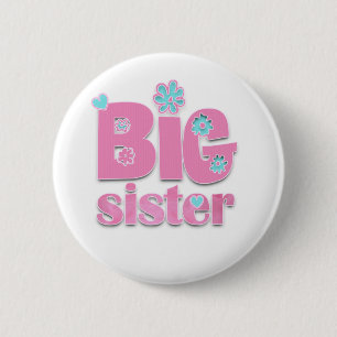 Big Sister Flower 6 Cm Round Badge