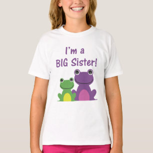 Big Sister Frog Sibling T (Purple/Green) T-Shirt