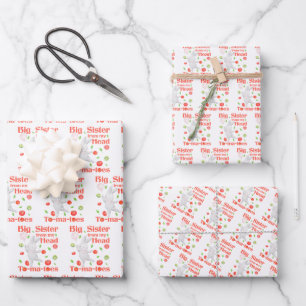 Big Sister from My Head to My Tomatoes Pun Wrapping Paper Sheet