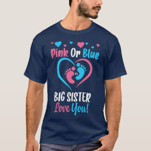 Big Sister Gender Reveal  for Kids Sibling Baby Sh T-Shirt