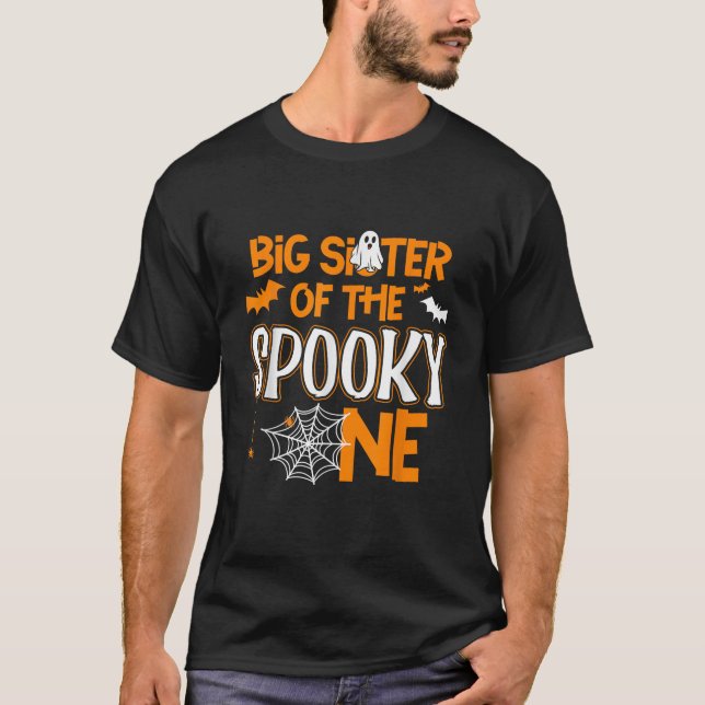 Big Sister Halloween 1st Birthday Matching Family  T-Shirt (Front)