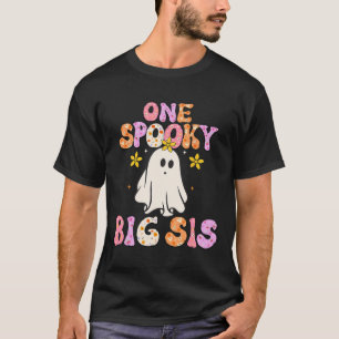 Big Sister Halloween One Spooky Big Sister Announc T-Shirt