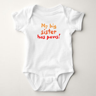 Big sister has paws baby bodysuit
