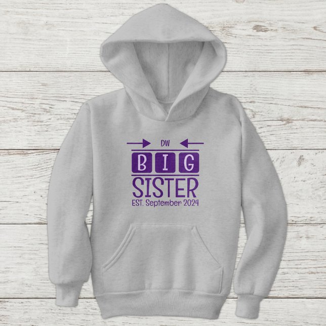 Big sister initials est. month year purple (Creator Uploaded)
