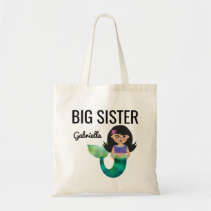 Big Sister Latina Hispanic Mermaid Faux Foil Girl Tote Bag