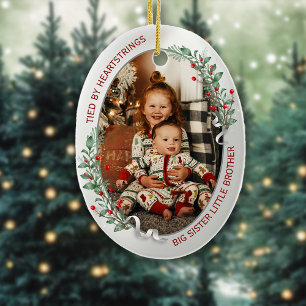 Big Sister Little Brother 2 Photos Warm Quote  Ceramic Ornament
