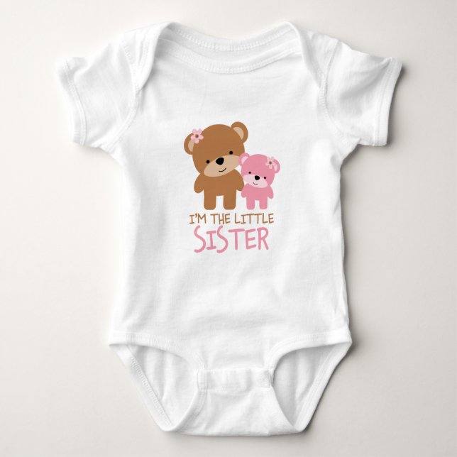 Big Sister Little Sister Bear Baby Bodysuit (Front)