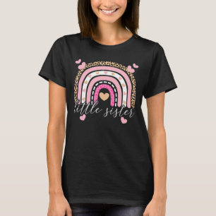 Big Sister Little Sister Kids Leopard Rainbow Litt T-Shirt