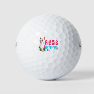 Big Sister Llama Funny Mother's Day Shirt Women Bi Golf Balls