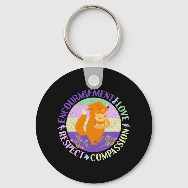 Big Sister Love - Sibling Bonding Fox Key Ring (Front)