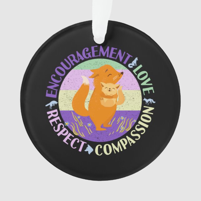 Big Sister Love - Sibling Bonding Fox Ornament (Front)