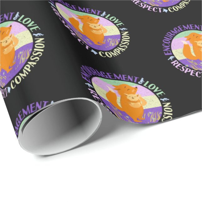 Big Sister Love - Sibling Bonding Fox Wrapping Paper (Roll Corner)