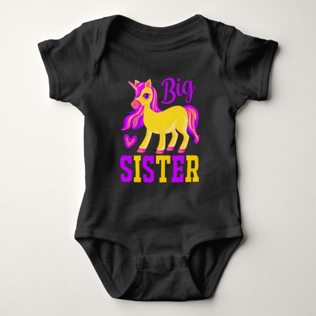 Big Sister Magical Unicorn Baby Bodysuit (Front)