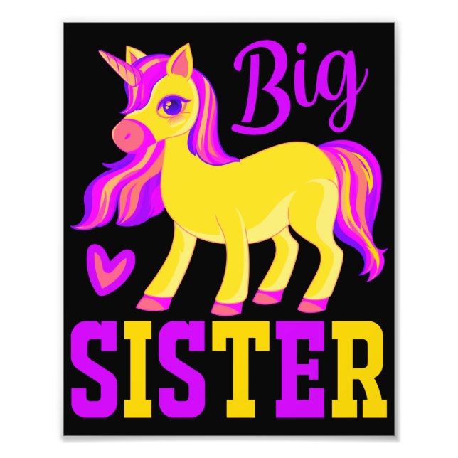 Big Sister Magical Unicorn Photo Print (Front)