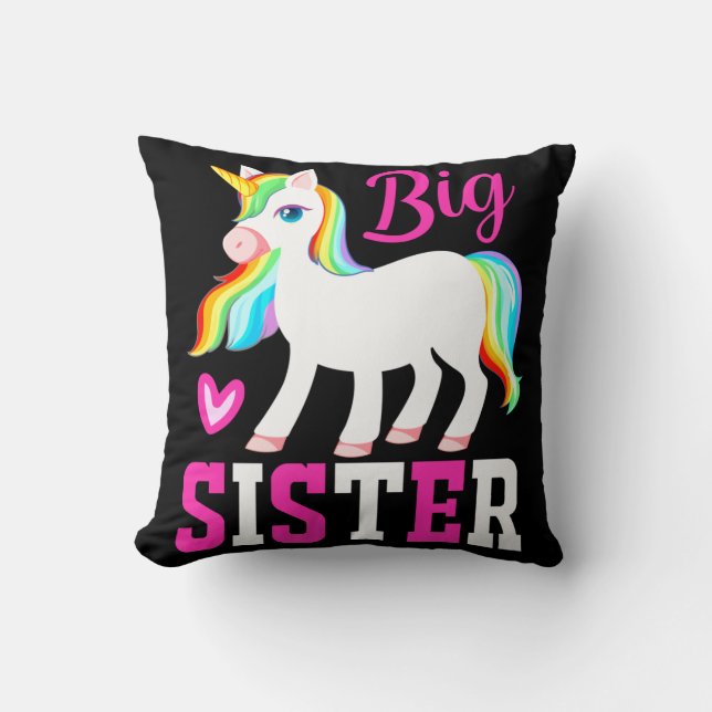 Big Sister Magical Unicorn w/ Rainbow Mane & Tail Cushion (Front)