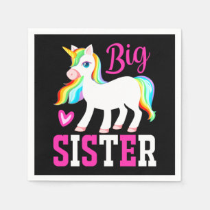 Big Sister Magical Unicorn w/ Rainbow Mane & Tail Napkin