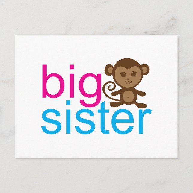 Big Sister Monkey Postcard (Front)