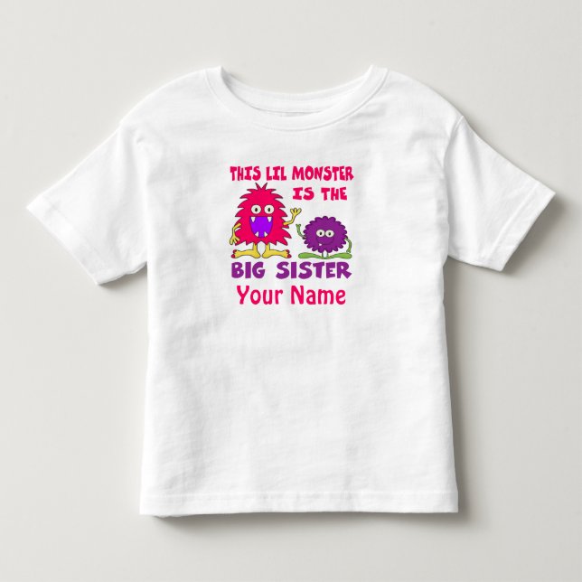 Big Sister Monster Personalised Shirt (Front)