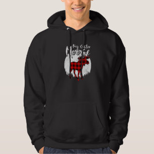 Big Sister Moose Red Plaid Buffalo Matching Family Hoodie