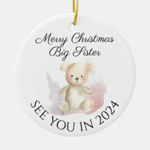 Big Sister new baby pregnancy announcement design Ceramic Ornament