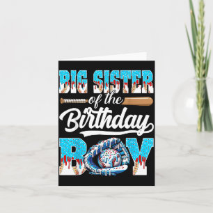 Big Sister Of The Birthday Boy Baseball Ice Cream Card
