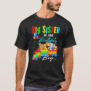 Big Sister Of The Birthday Boys Train Family Safar T-Shirt