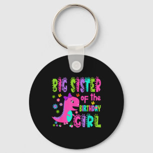 Big sister of the birthday girl saurus rex key ring
