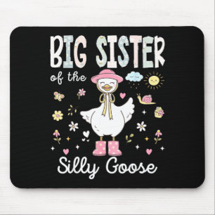 Big sister of the silly goose 1st birthday girl mouse pad