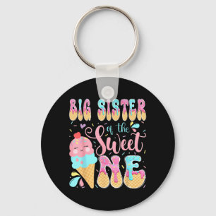 Big Sister Of The Sweet One Ice Cream 1st Birthday Key Ring
