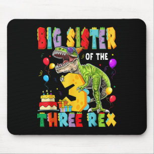 Big Sister Of The Three Rex 3rd Birthday Boy Dinos Mouse Pad