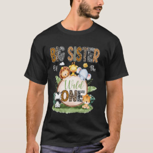 Big Sister Of The Wild One 1St Birthday Kids Safar T-Shirt