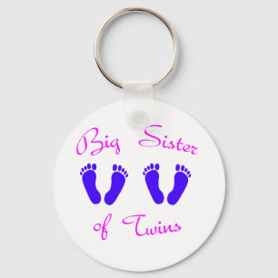 Big sister of twin boys key ring